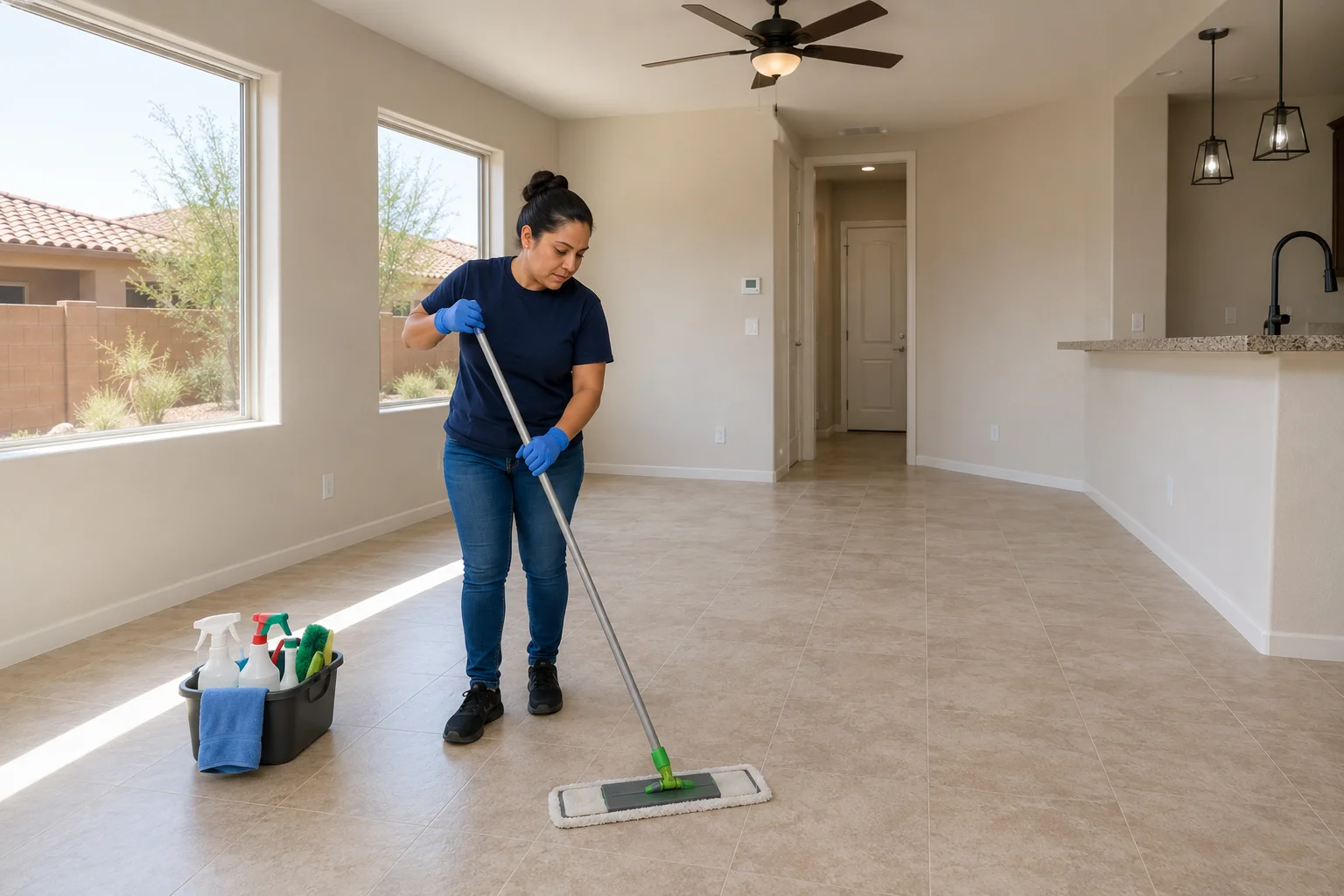 Woman cleaning 