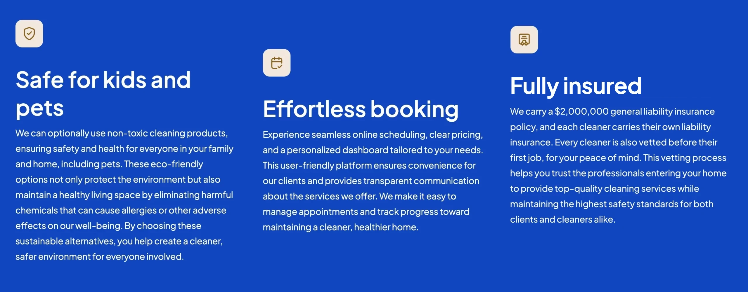 AZ House Cleaner benefits: safe for kids and pets, effortless online booking, and fully insured