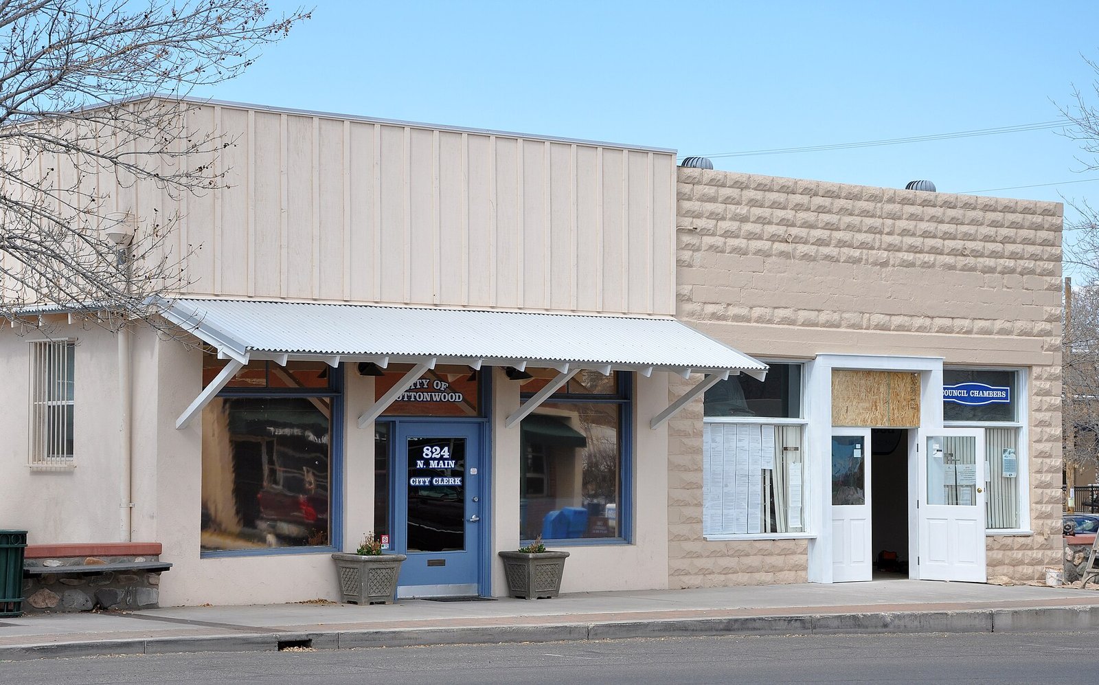 Historic storefront at 826 North Main Street in Old Town Cottonwood, Arizona
