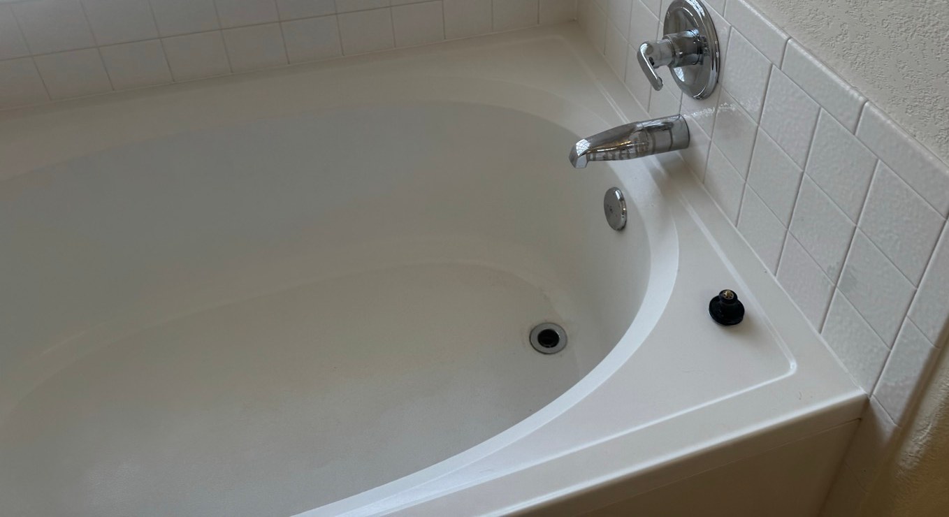 Same bathtub clean and white with a shiny faucet after a cleaning in Sierra Vista, AZ