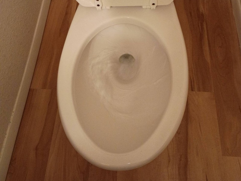 Same toilet bowl clean and white after a cleaning in Sedona, AZ